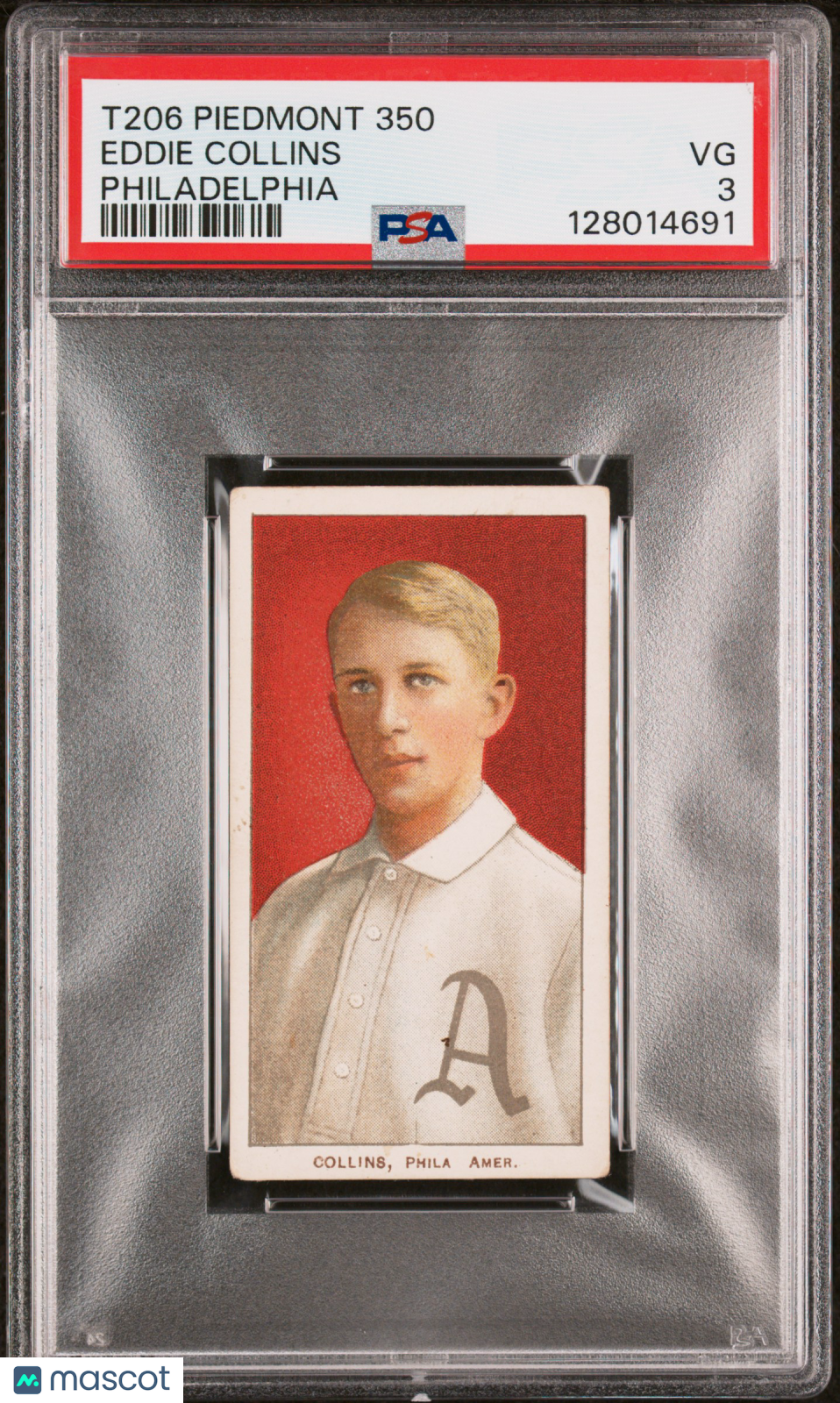 1909-11 T206 Piedmont 350 Eddie Collins Philadelphia PSA 3