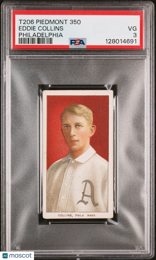 1909-11 T206 Piedmont 350 Eddie Collins Philadelphia PSA 3