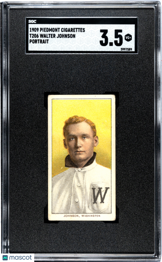 1909 Piedmont Cigarettes (T206) Walter Johnson Portrait SGC 3.5