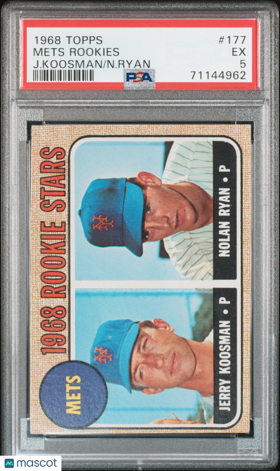 1968 Topps Mets Rookies #177 J. Koosman N. Ryan PSA 5
