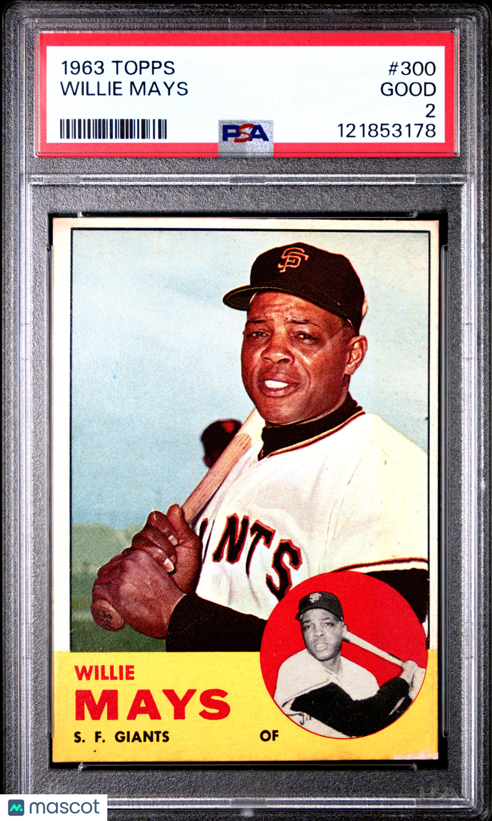 1963 Topps Willie Mays #300 PSA 2