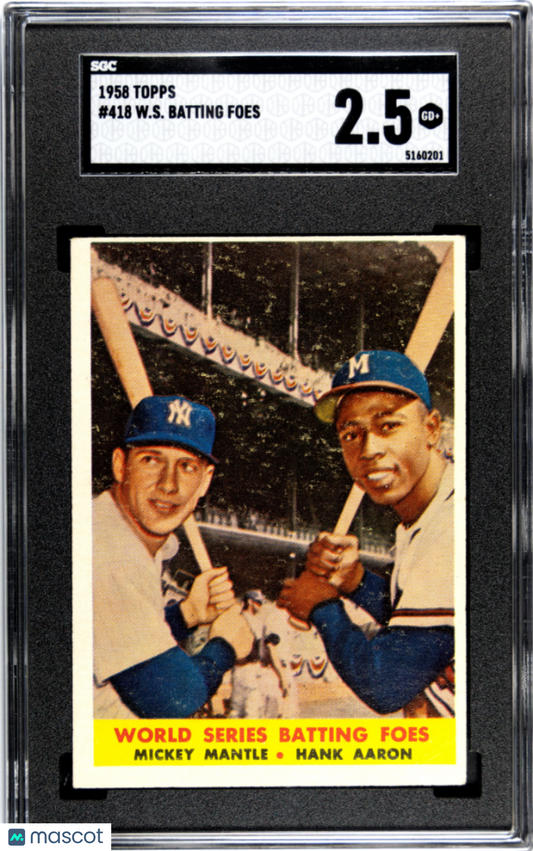 1958 Topps W. S. Batting Foes #418 SGC 2.5