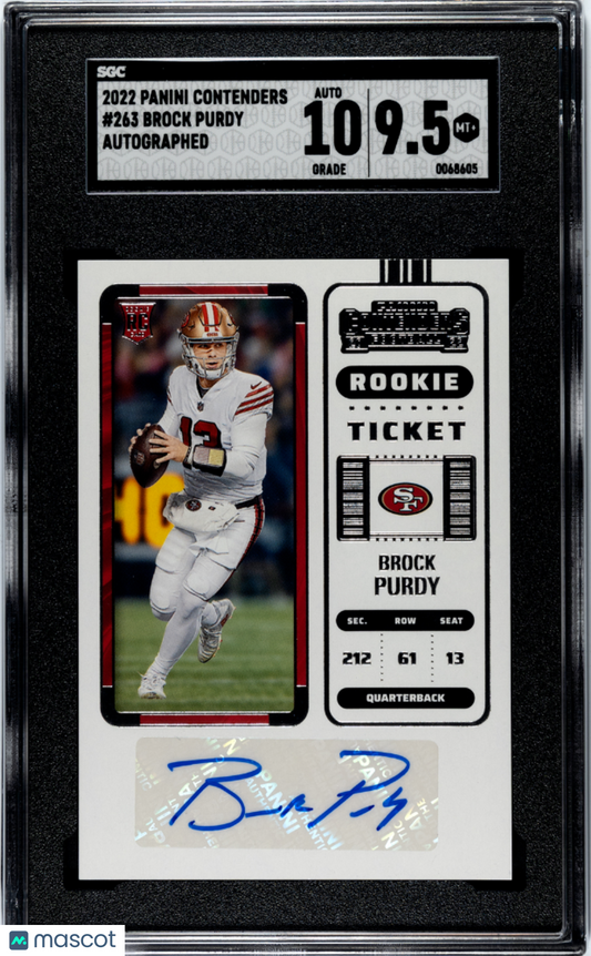 2022 Panini Contenders Brock Purdy #263 Autograph SGC 9.5 Auto 10