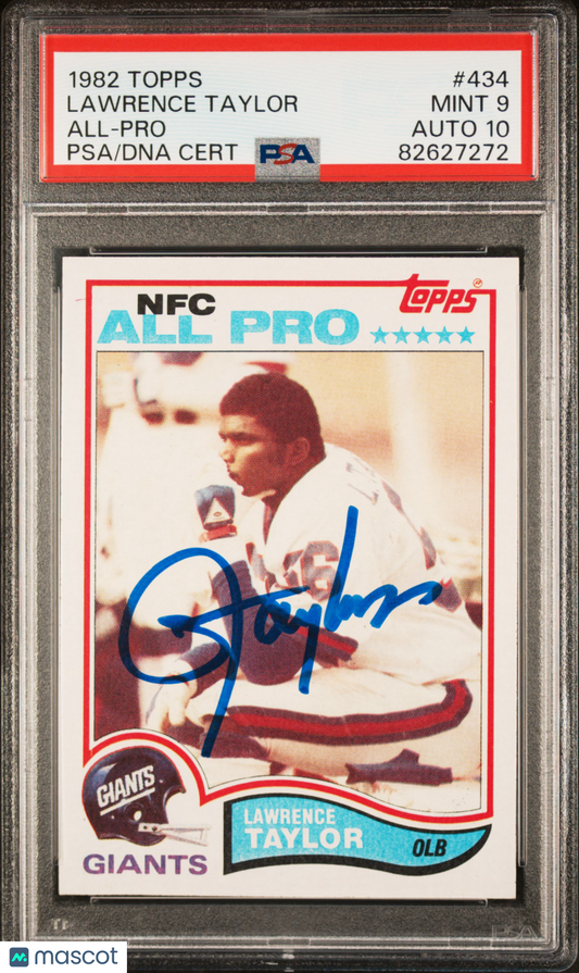 1982 Topps Lawrence Taylor #434 All Pro PSA 9 Auto 10