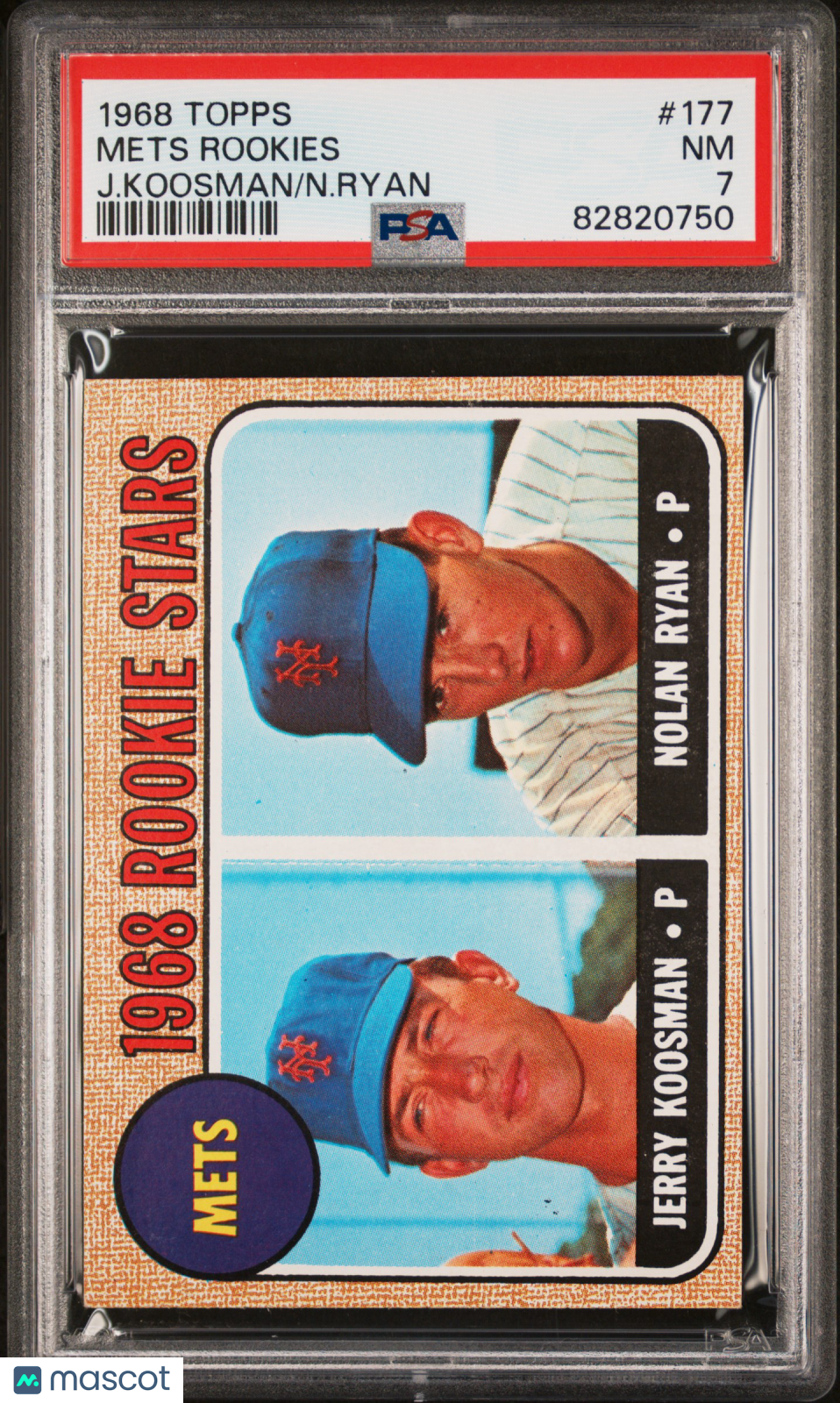 1968 Topps Mets Rookies #177 J. Koosman N. Ryan PSA 7
