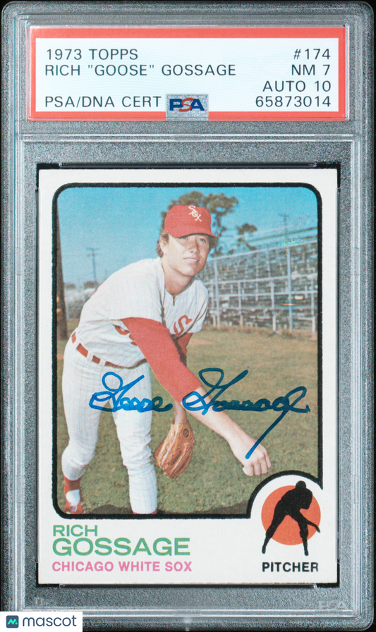 1973 Topps Rich Gossage #174 PSA 7 Auto 10