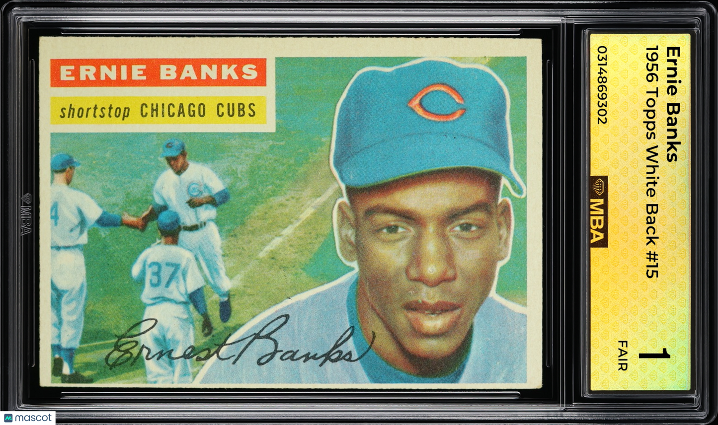 1956 Topps Ernie Banks #15 White back MBA 1