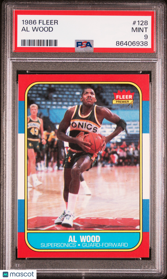 1986 Fleer Al Wood #128 PSA 9