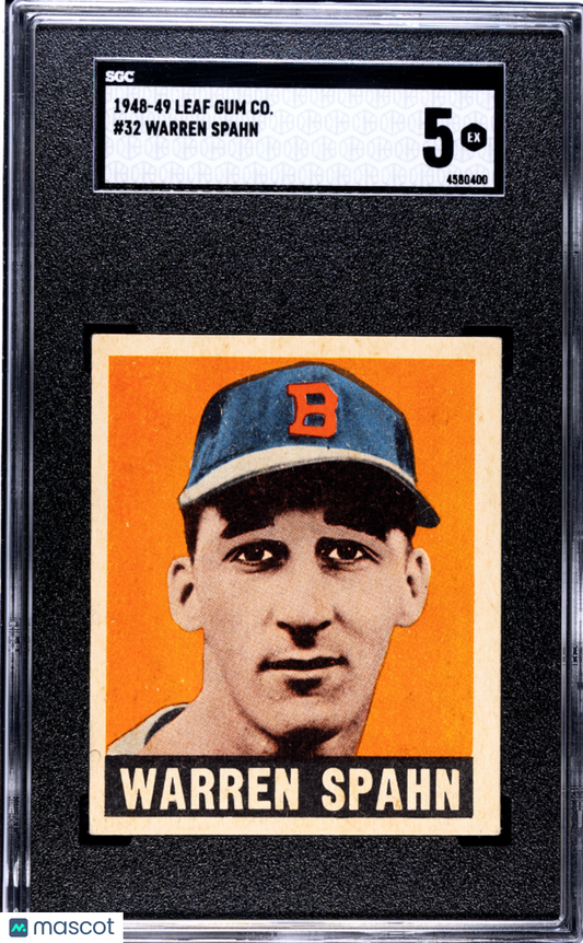 1948 Leaf Gum Co. Warren Spahn #32 SGC 5