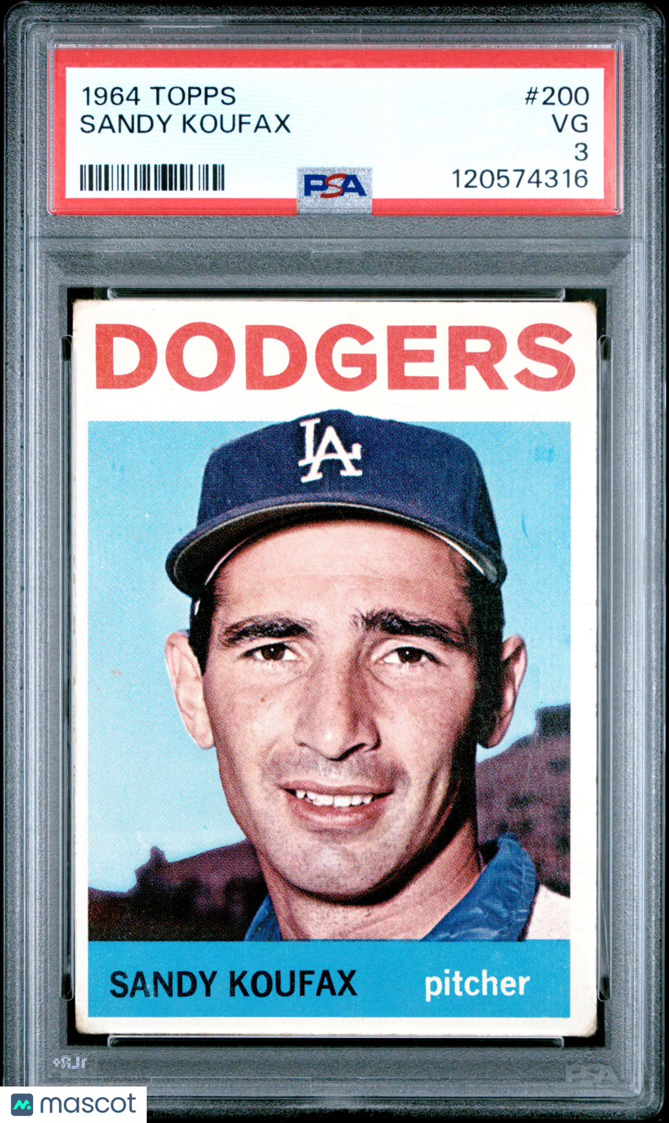 1964 Topps Sandy Koufax #200 PSA 3