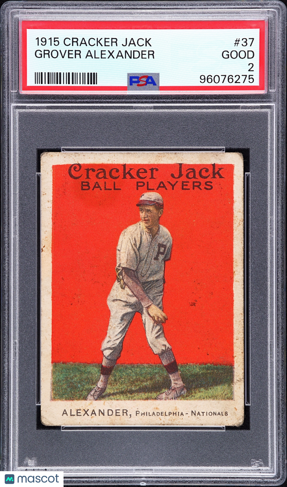 1915 Cracker Jack Grover Alexander #37 PSA 2