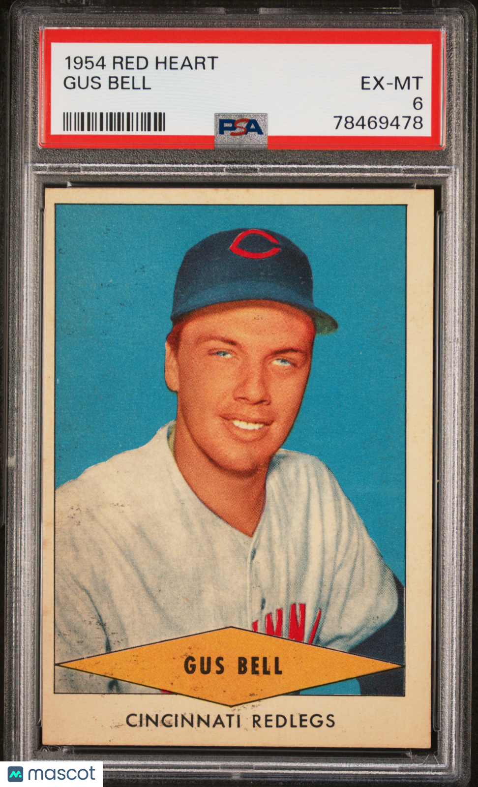 1954 Red Heart Gus Bell PSA 6