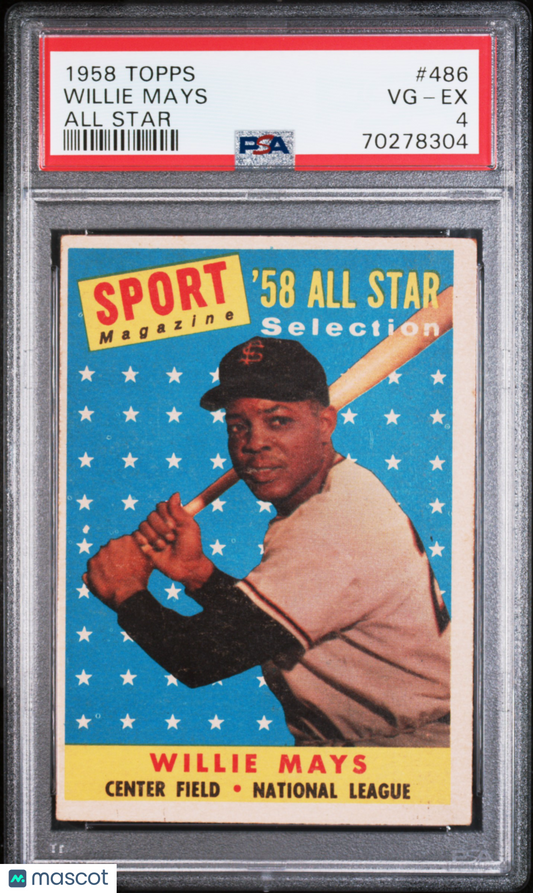 1958 Topps Willie Mays #486 All Star PSA 4