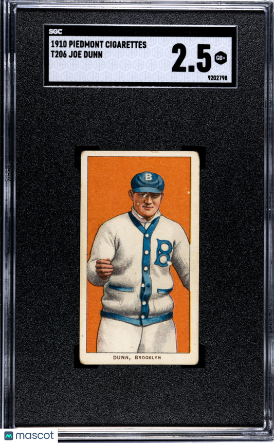 1910 Piedmont Cigarettes (T206) Joe Dunn SGC 2.5