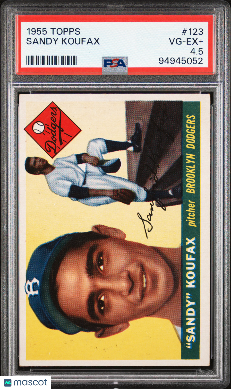 1955 Topps Sandy Koufax #123 PSA 4.5