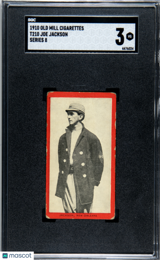 1910 Old Mill Cigarettes (T210) Joe Jackson Series 8 SGC 3
