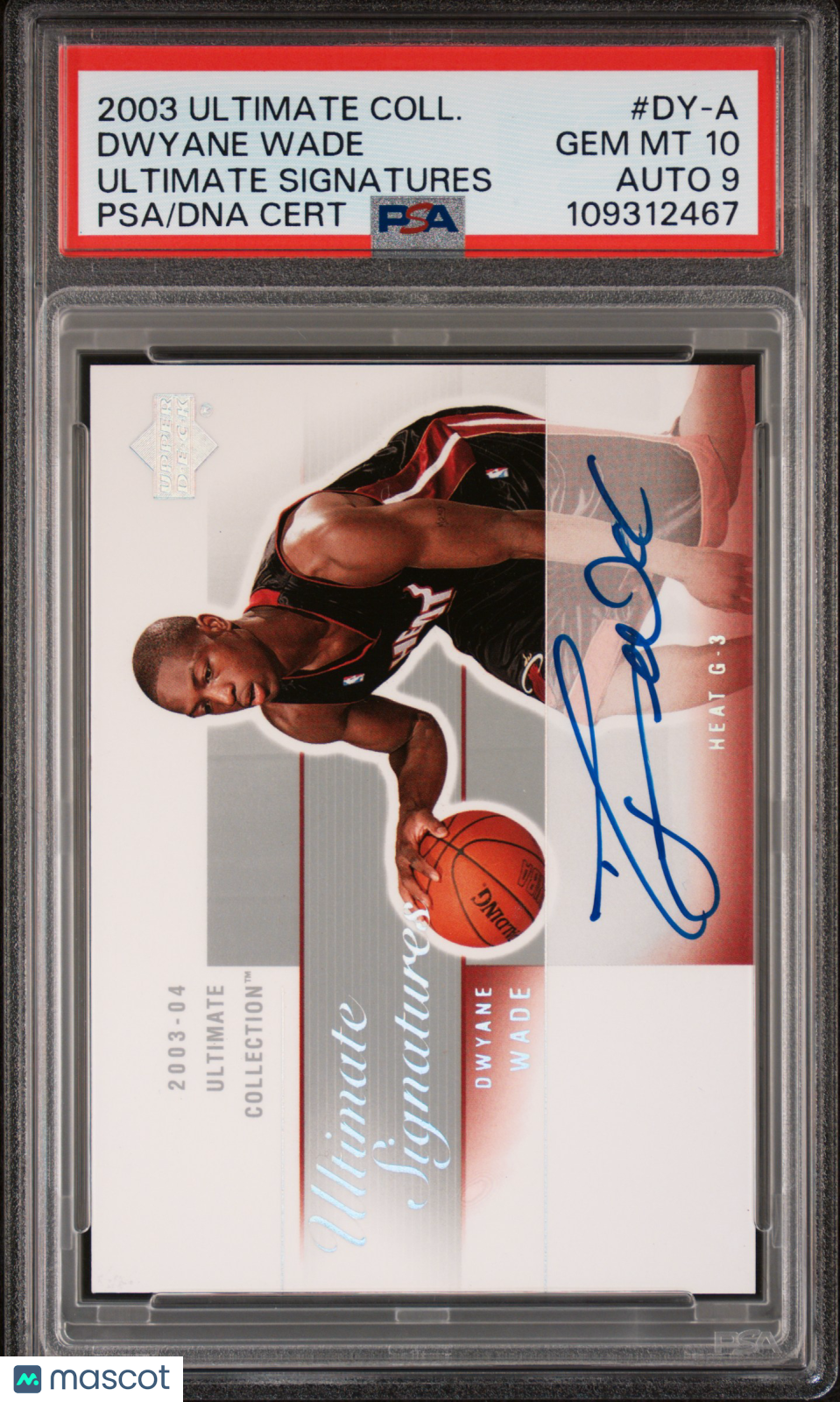 2003 Ultimate Collection Ultimate Signatures Dwyane Wade #DY-A PSA 10 Auto 9
