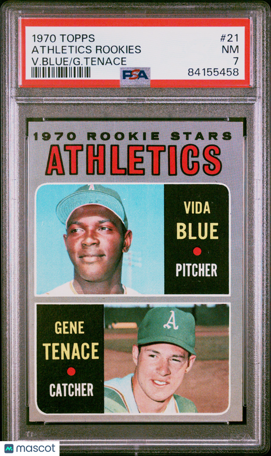 1970 Topps Athletics Rookies #21 V. Blue G. Tenace PSA 7