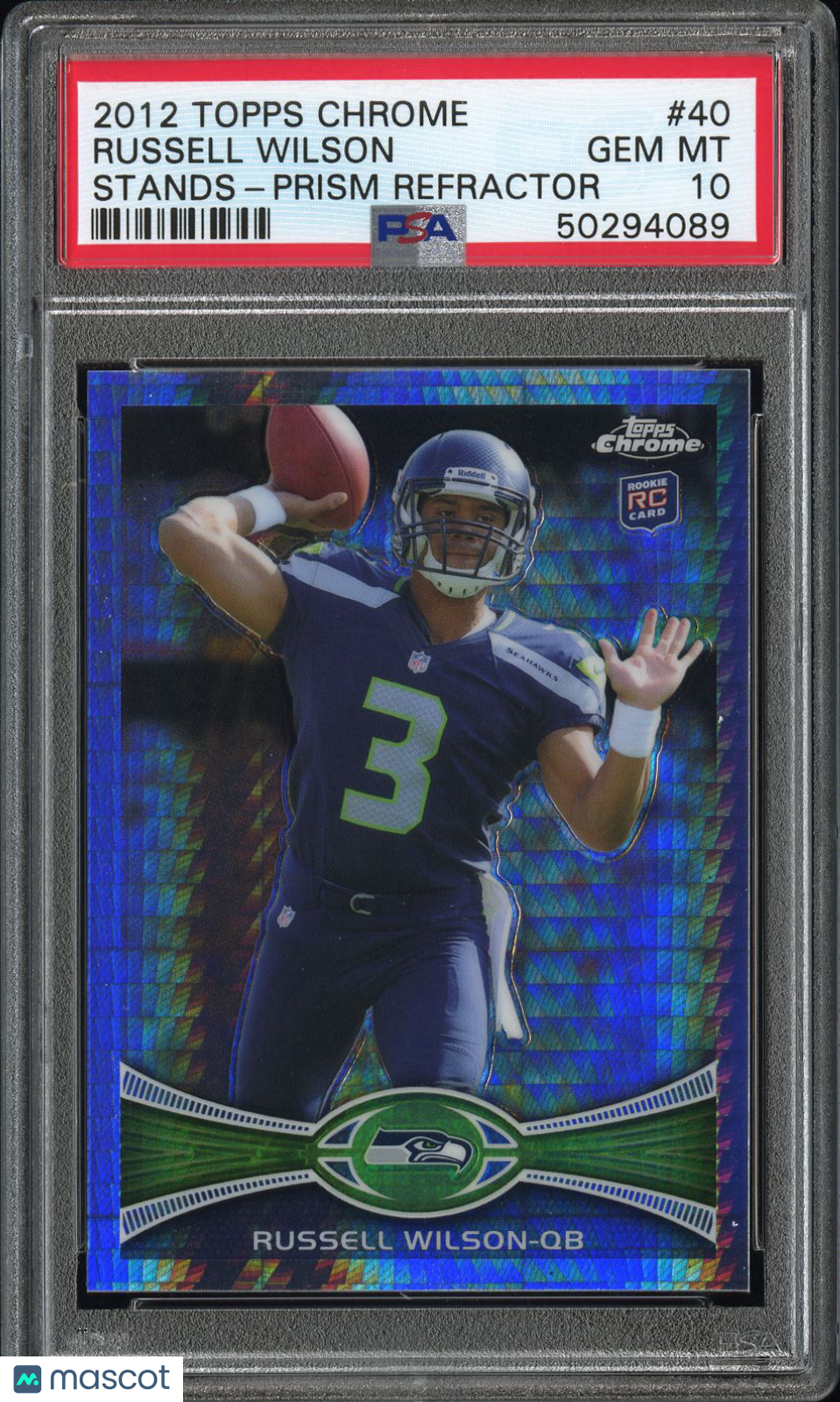 2012 Topps Chrome Russell Wilson #40 Stands Prism Refractor PSA 10