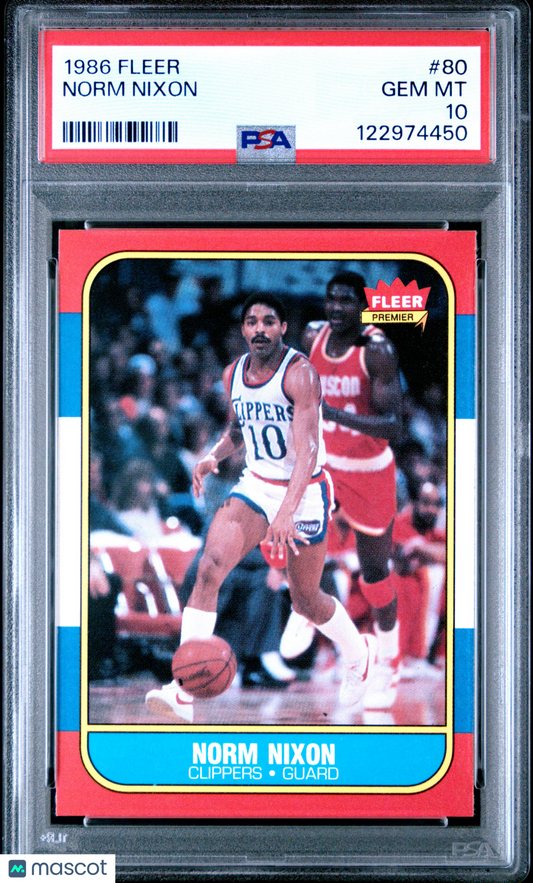1986 Fleer Norm Nixon #80 PSA 10
