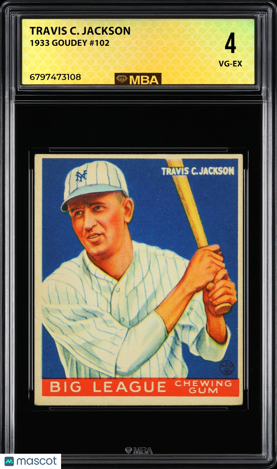 1933 Goudey Travis C. Jackson #102 MBA 4