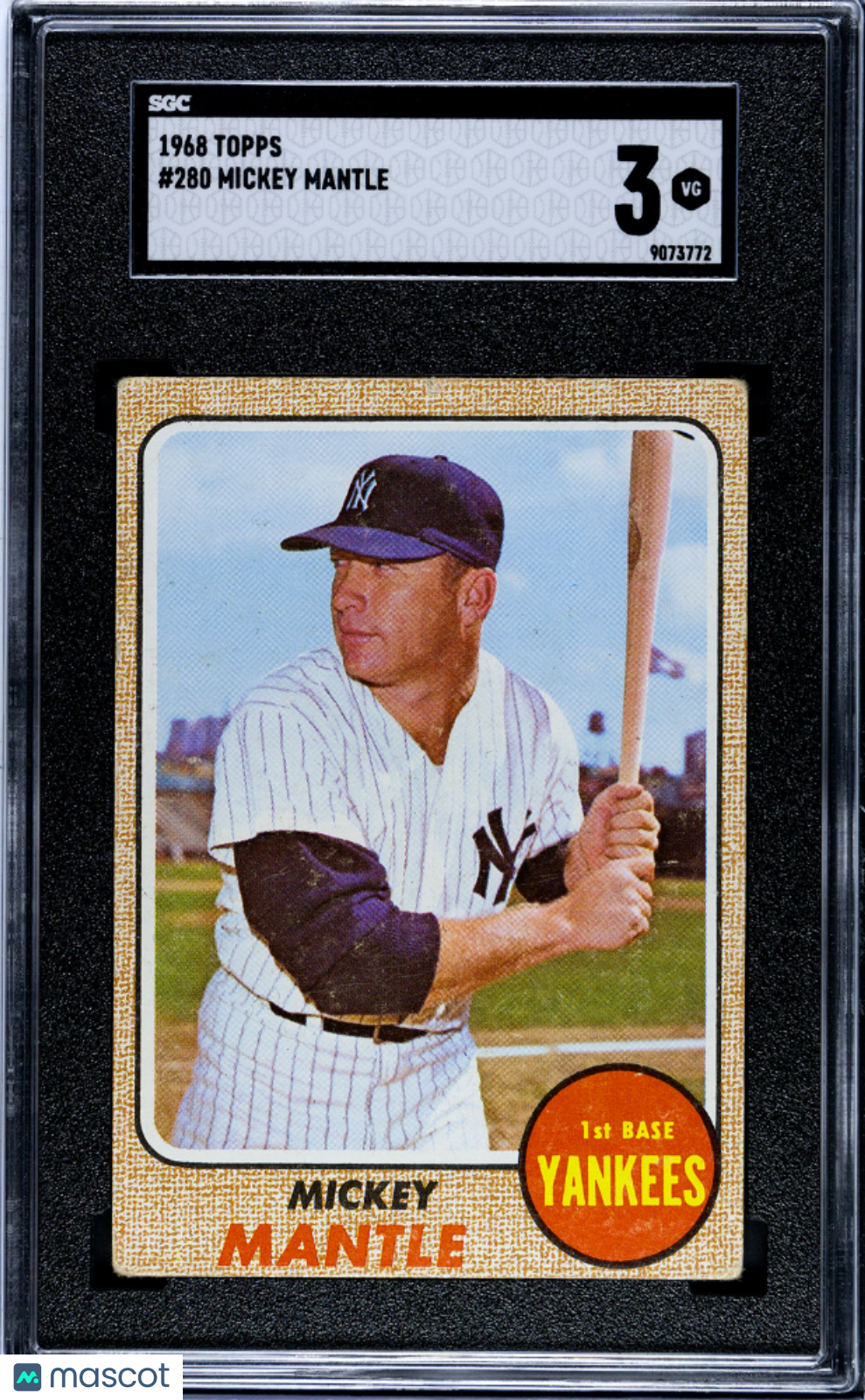 1968 Topps Mickey Mantle #280 SGC 3