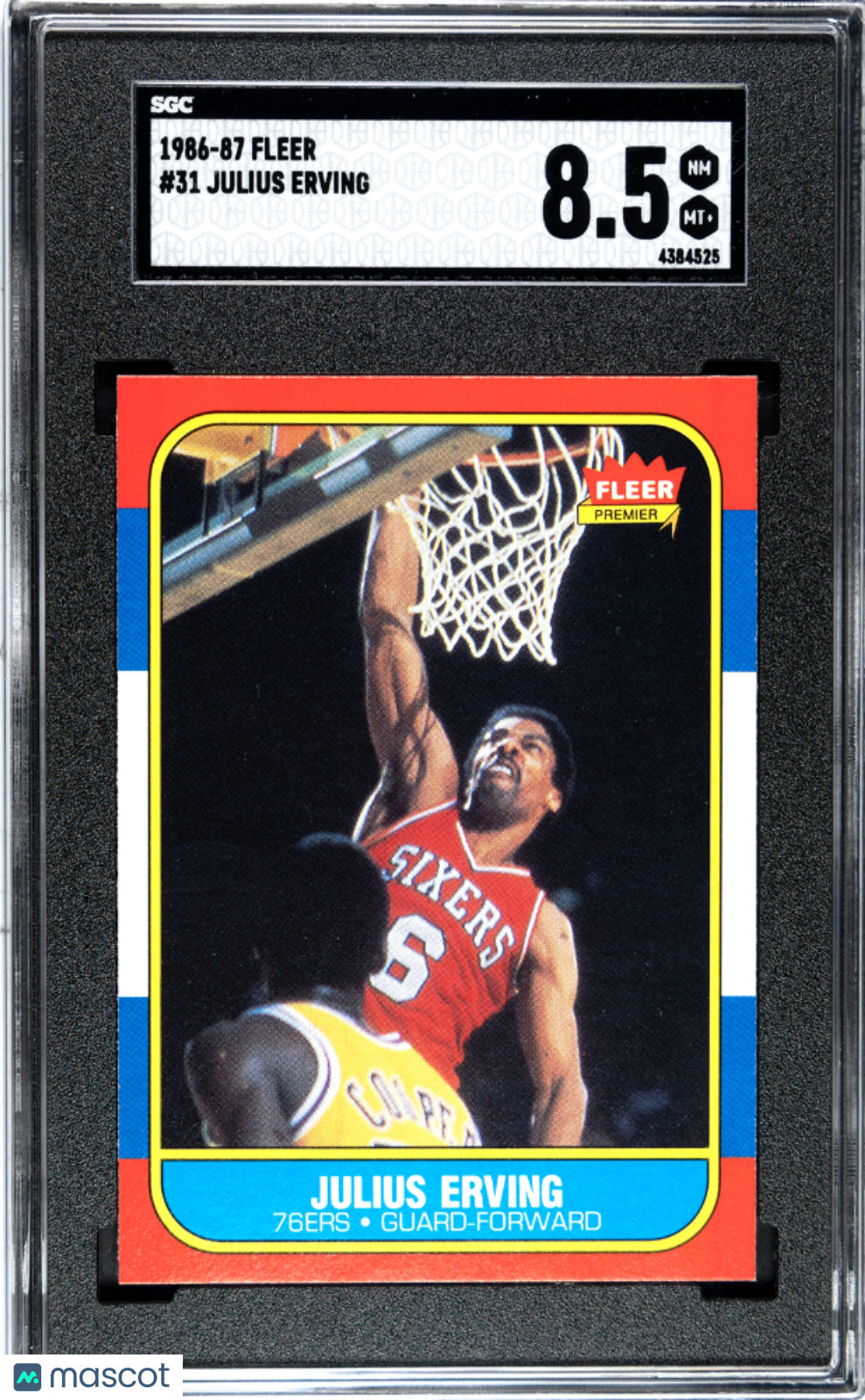 1986 Fleer Julius Erving #31 SGC 8.5