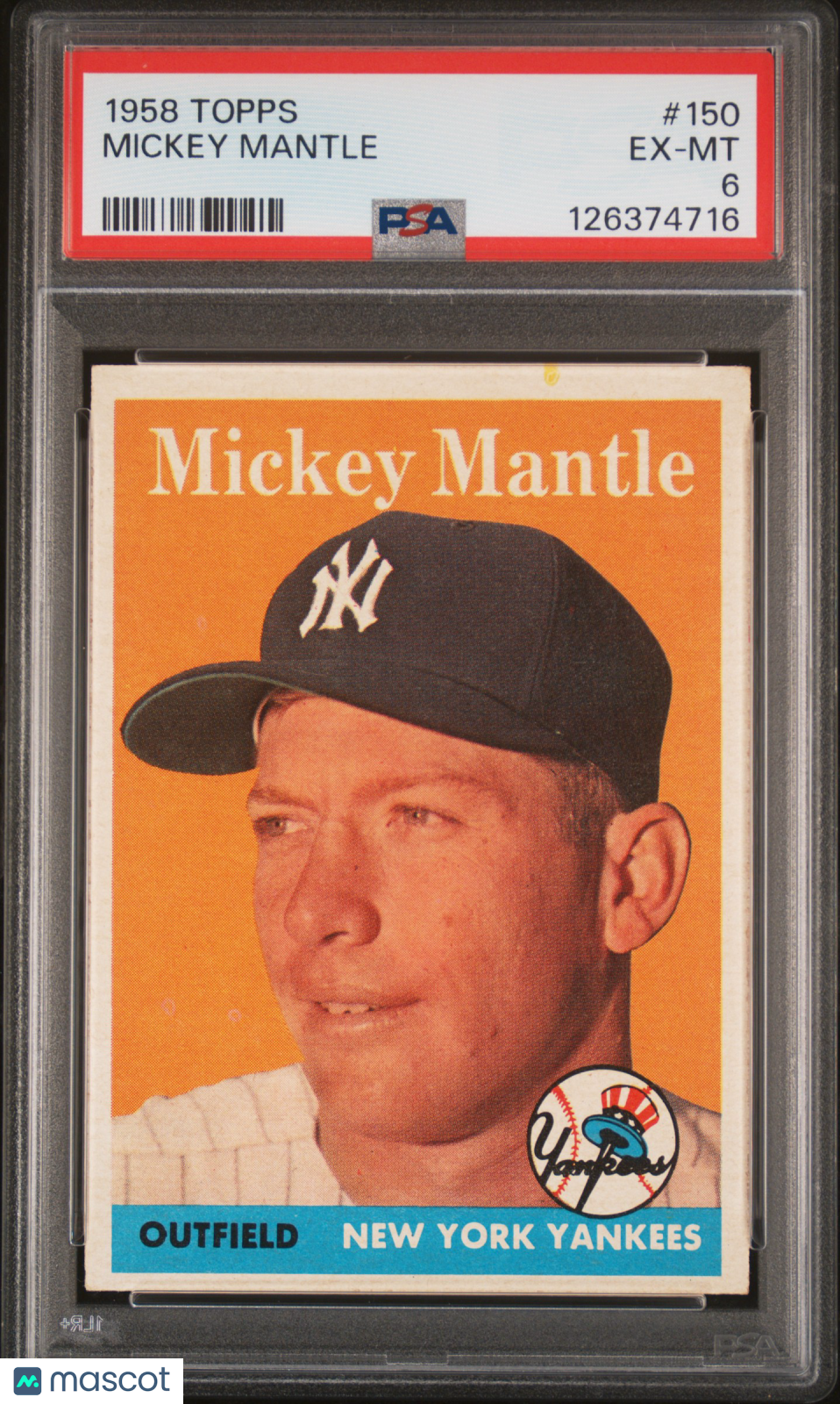 1958 Topps Mickey Mantle #150 PSA 6