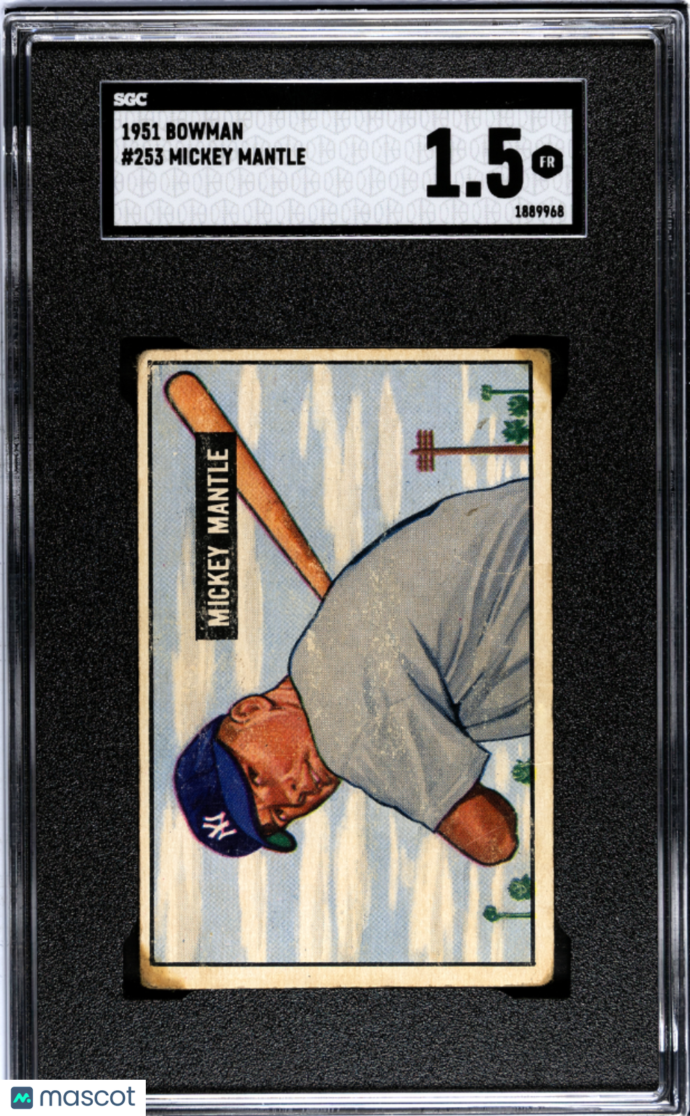 1951 Bowman Mickey Mantle #253 SGC 1.5