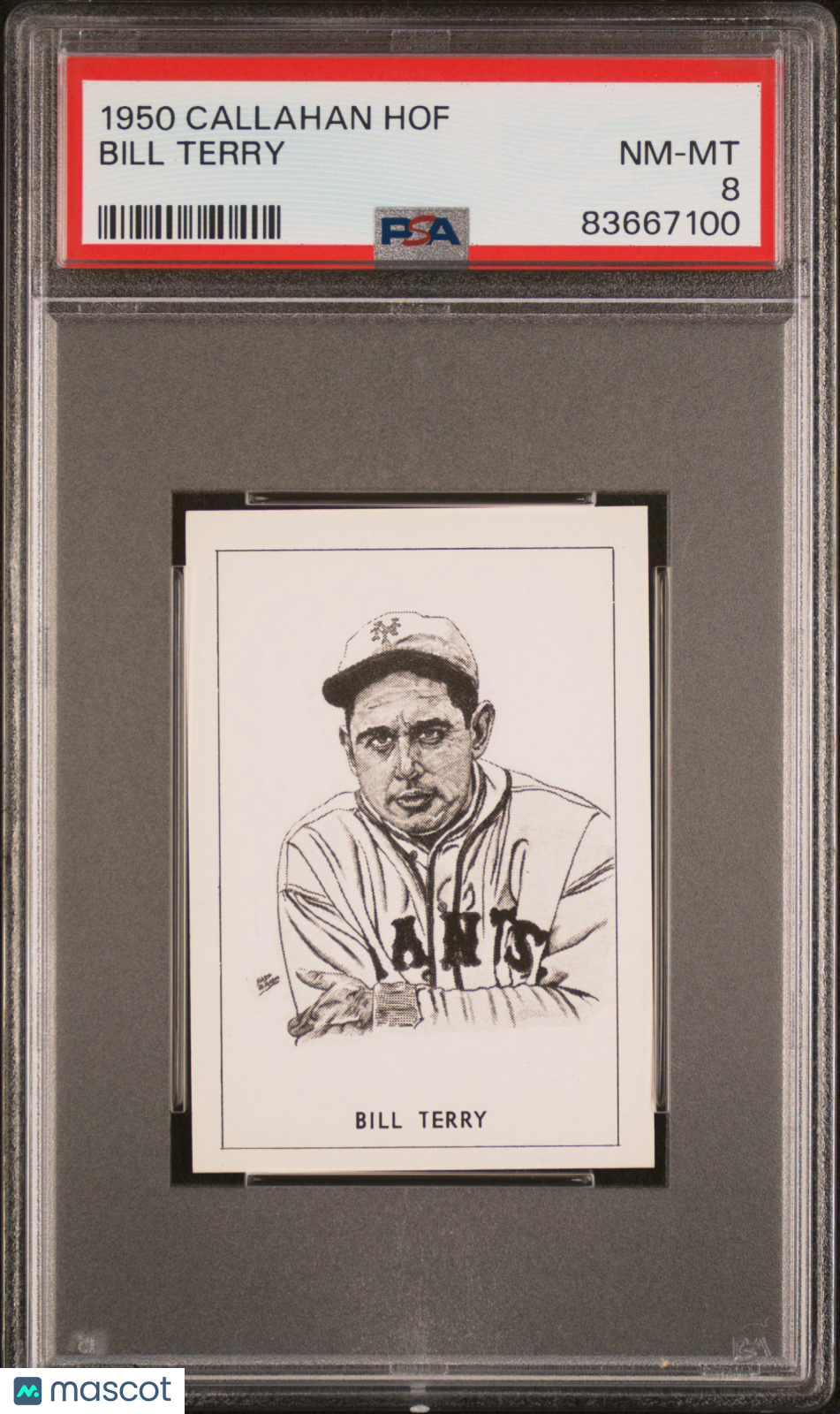1950-56 Callahan Hall Of Fame Bill Terry PSA 8