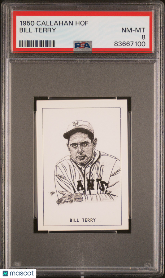 1950-56 Callahan Hall Of Fame Bill Terry PSA 8