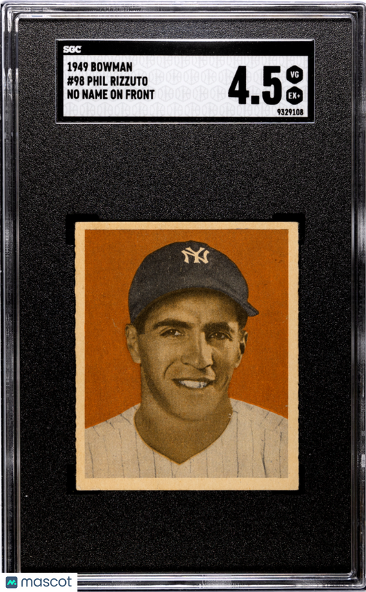 1949 Bowman Phil Rizzuto #98 No Name On Front SGC 4.5