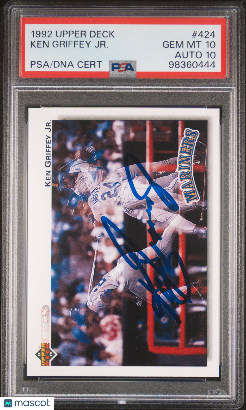 1992 Upper Deck Ken Griffey JR. #424 PSA 10 Auto 10