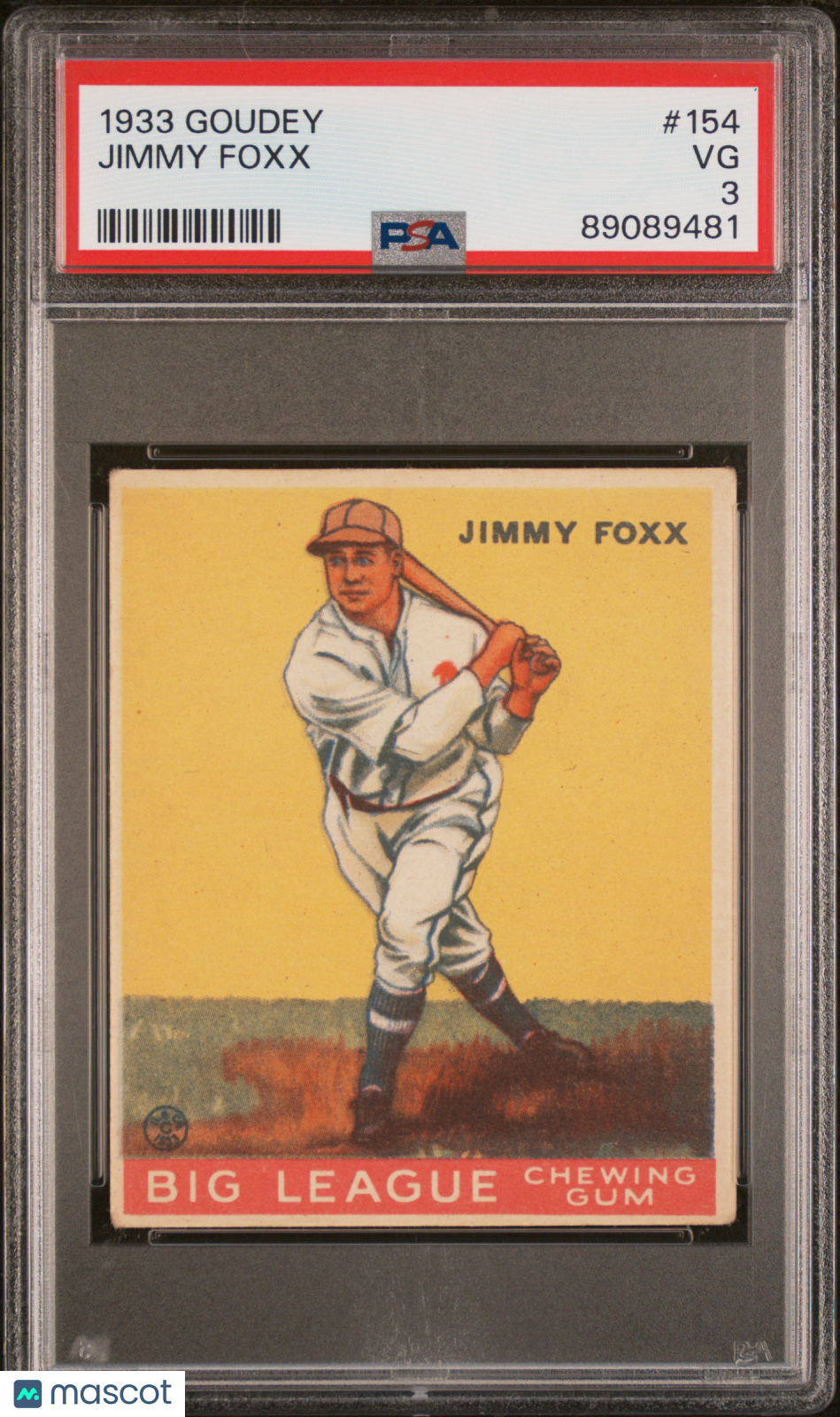 1933 Goudey Jimmy Foxx #154 PSA 3