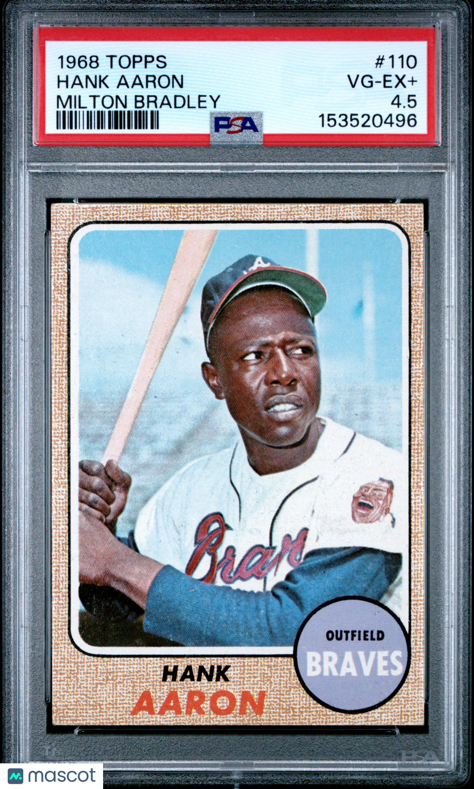 1968 Topps Milton Bradley Hank Aaron #110 PSA 4.5
