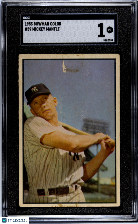 1953 Bowman Color Mickey Mantle #59 SGC 1