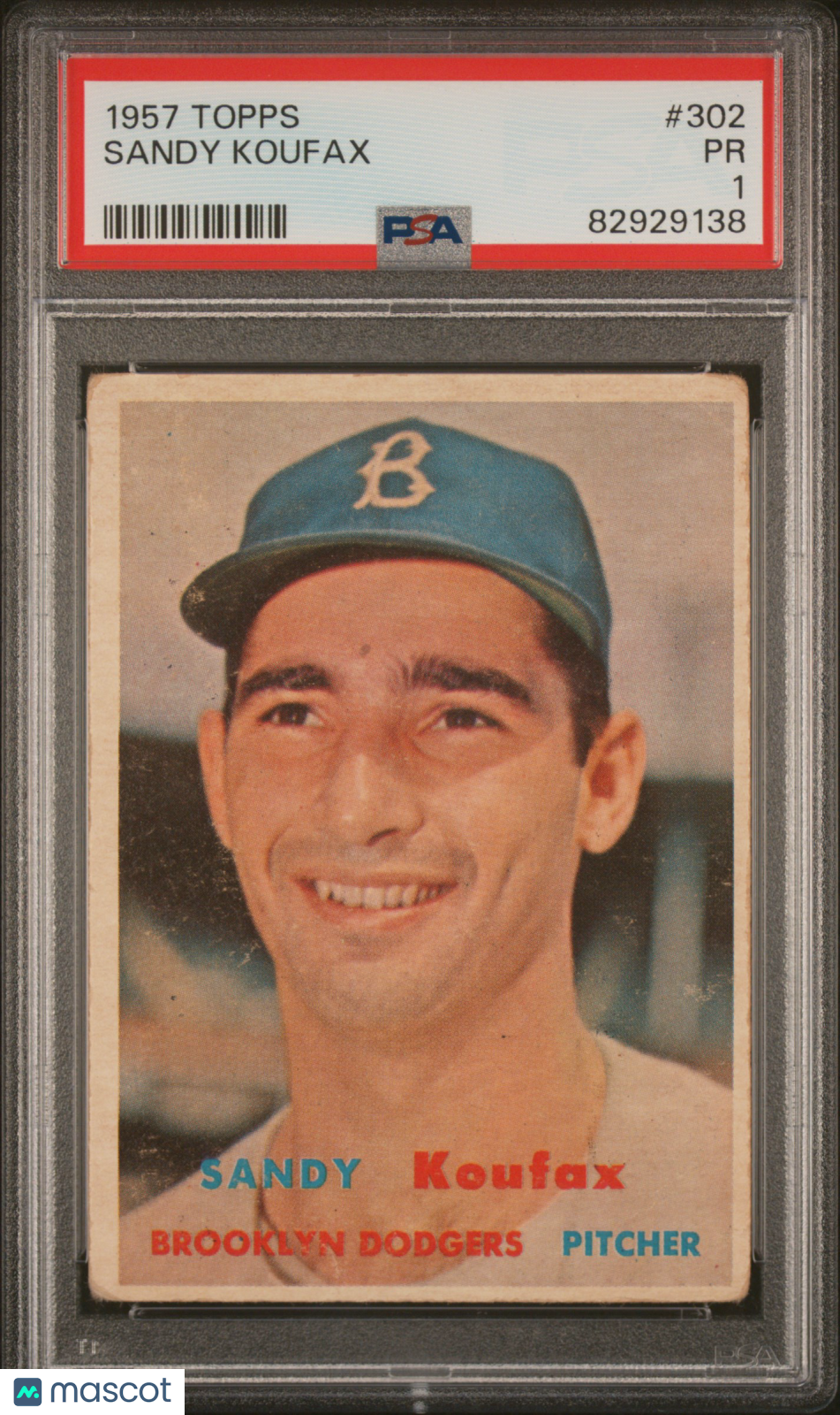 1957 Topps Sandy Koufax #302 PSA 1