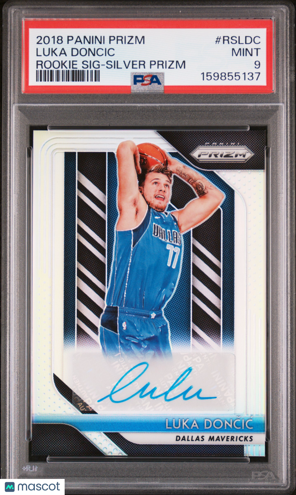 2018 Panini Prizm Rookie Signatures Luka Doncic #RSLDC Silver PSA 9