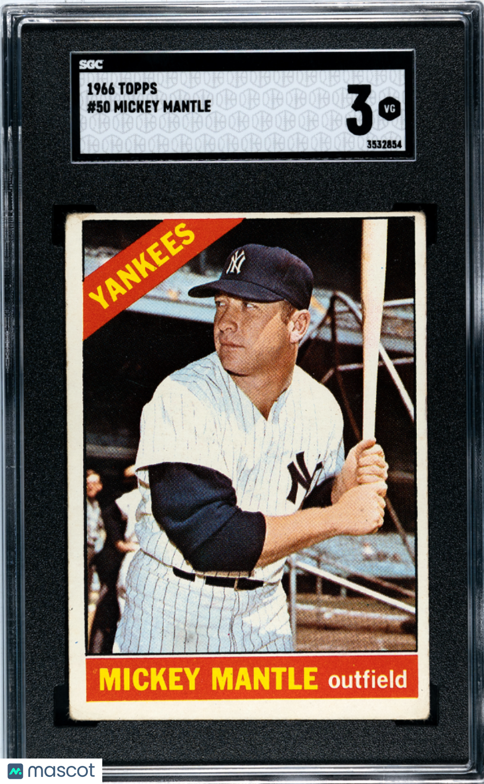 1966 Topps Mickey Mantle #50 SGC 3