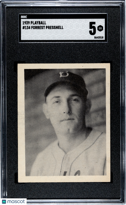 1939 Playball Forrest Pressnell #134 SGC 5