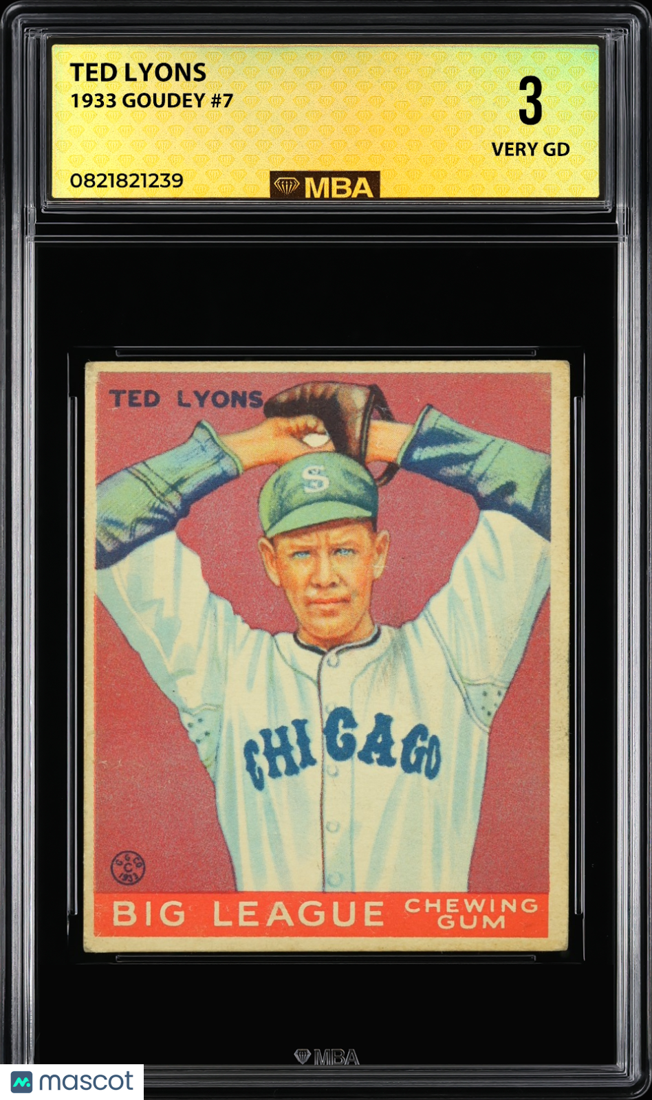 1933 Goudey Ted Lyons #7 MBA 3
