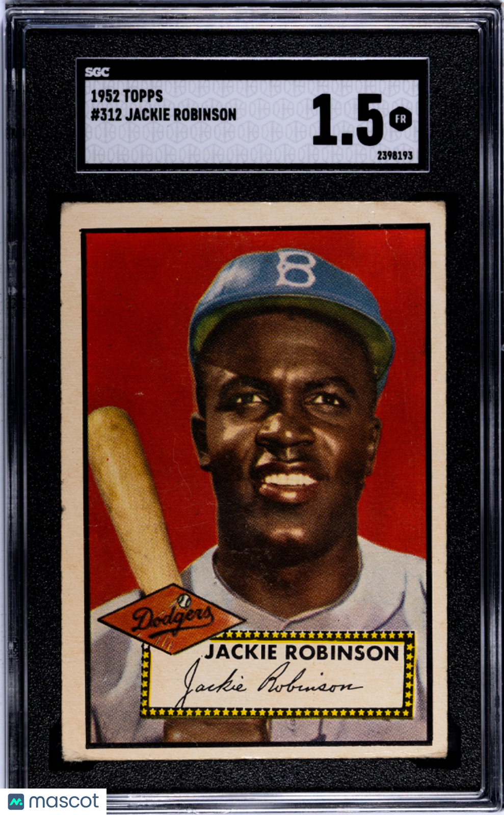 1952 Topps Jackie Robinson #312 SGC 1.5