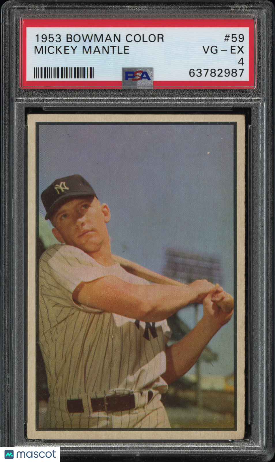 1953 Bowman Color Mickey Mantle #59 PSA 4