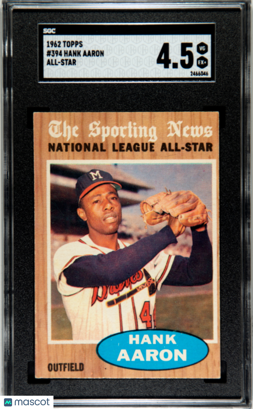 1962 Topps Hank Aaron #394 All Star SGC 4.5