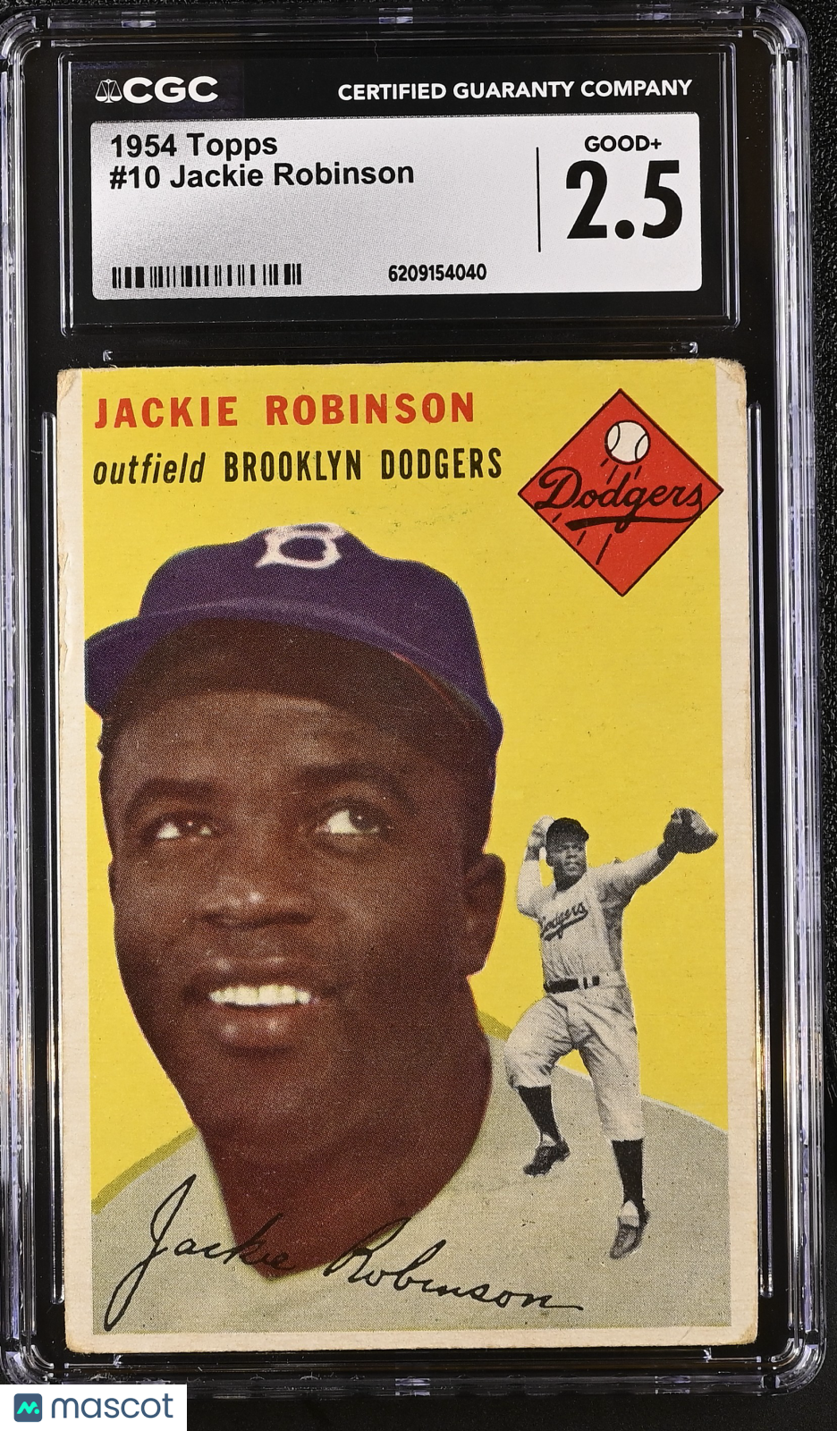 1954 Topps Jackie Robinson #10 CGC 2.5