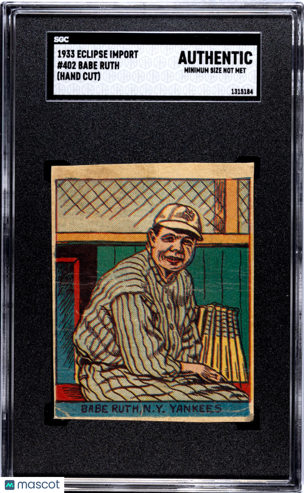 1933 Eclipse Import Babe Ruth #402 SGC A