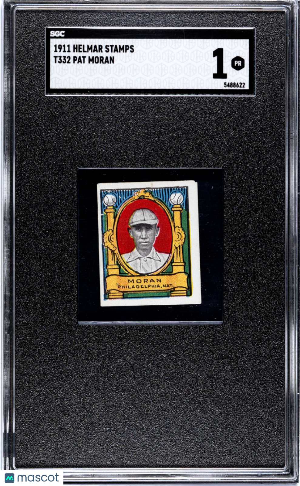 1911 Helmar Stamps (T332) Pat Moran SGC 1