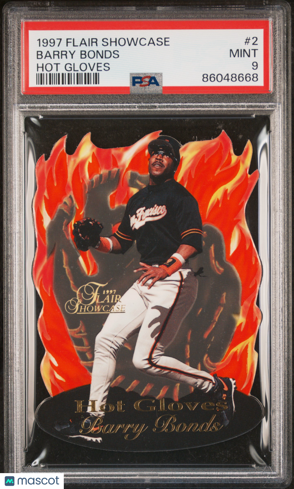 1997 Flair Showcase Hot Gloves Barry Bonds #2 PSA 9
