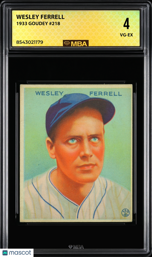 1933 Goudey Wesley Ferrell #218 MBA 4