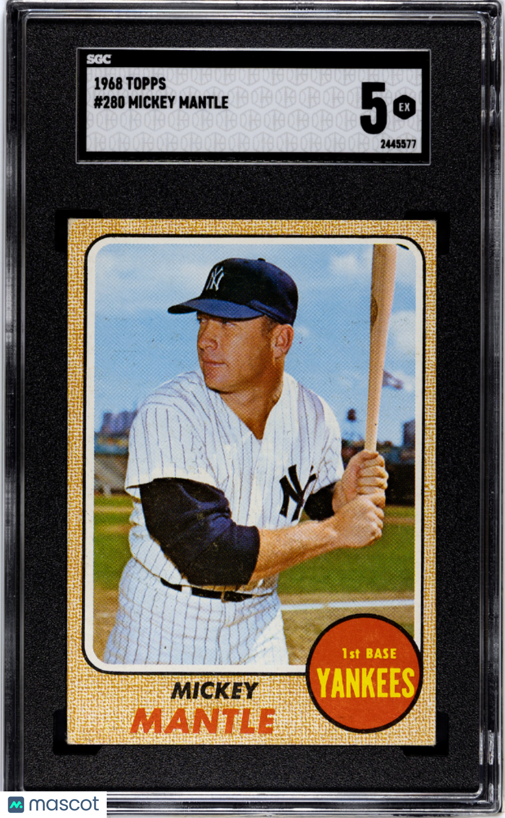 1968 Topps Mickey Mantle #280 SGC 5